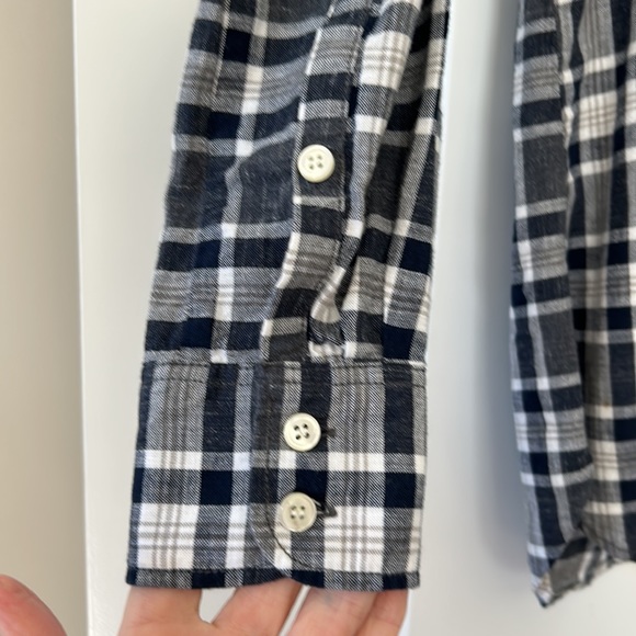 J Crew Boy-Fit Black & White Plaid Popover Top w Patch Pocket w MEASUREMENTS XXS - Picture 4 of 11